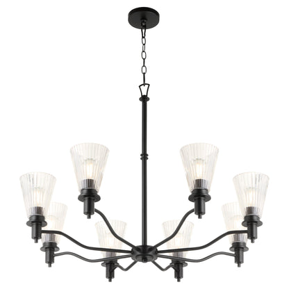 Quorum 6803-8-59 Chandelier, UL Damp Rated, Matte Black