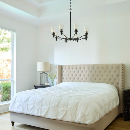 Quorum 6803-8-59 Chandelier, UL Damp Rated, Matte Black