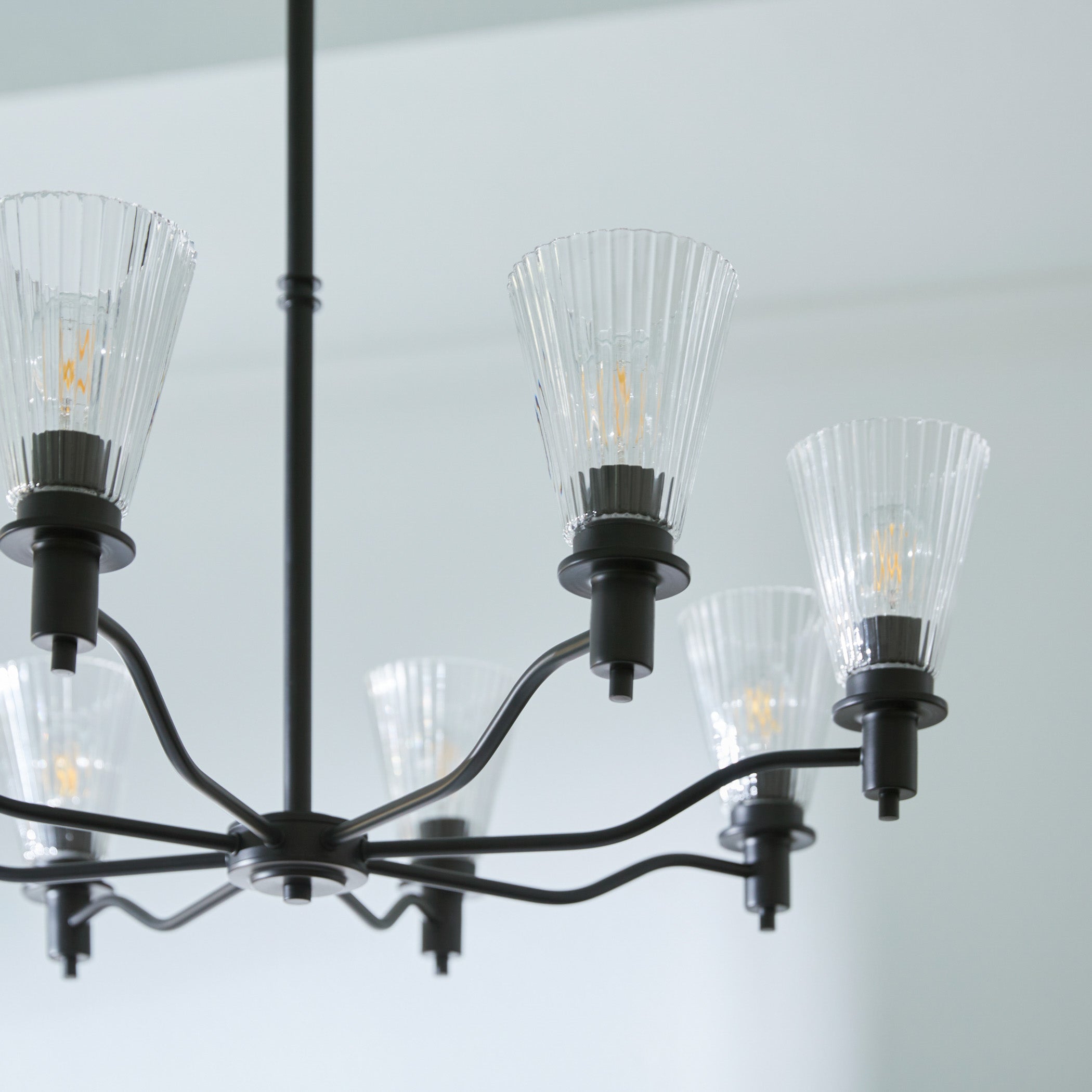 Quorum 6803-8-59 Chandelier, UL Damp Rated, Matte Black