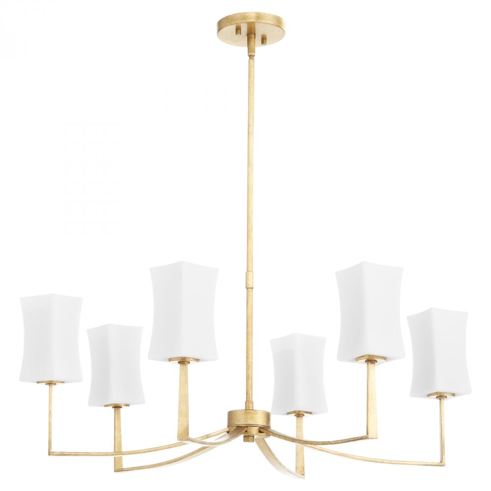 Quorum International AYALA 681-6-74 Chandelier Contemporary - Gold Leaf