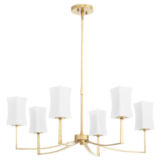 Quorum International AYALA 681-6-74 Chandelier Contemporary - Gold Leaf