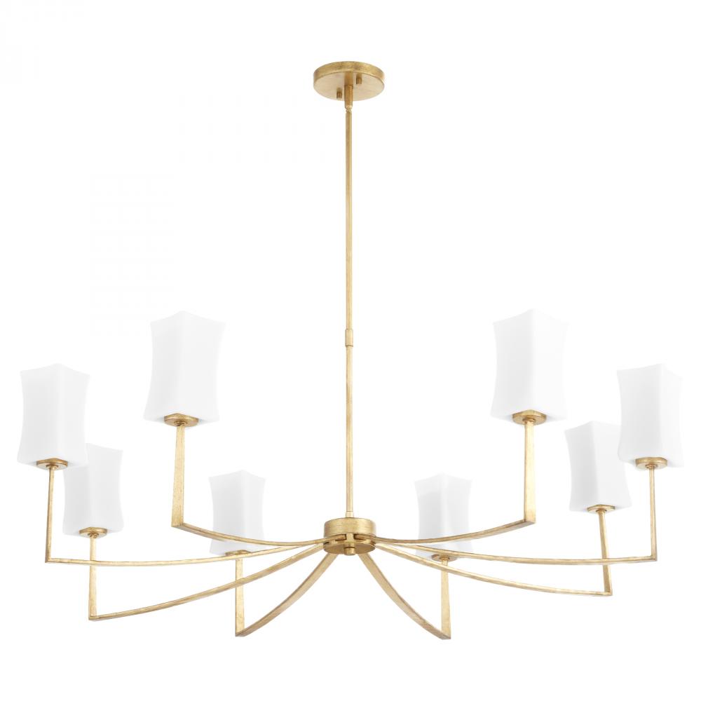 Quorum International AYALA 681-8-74 Chandelier Contemporary - Gold Leaf