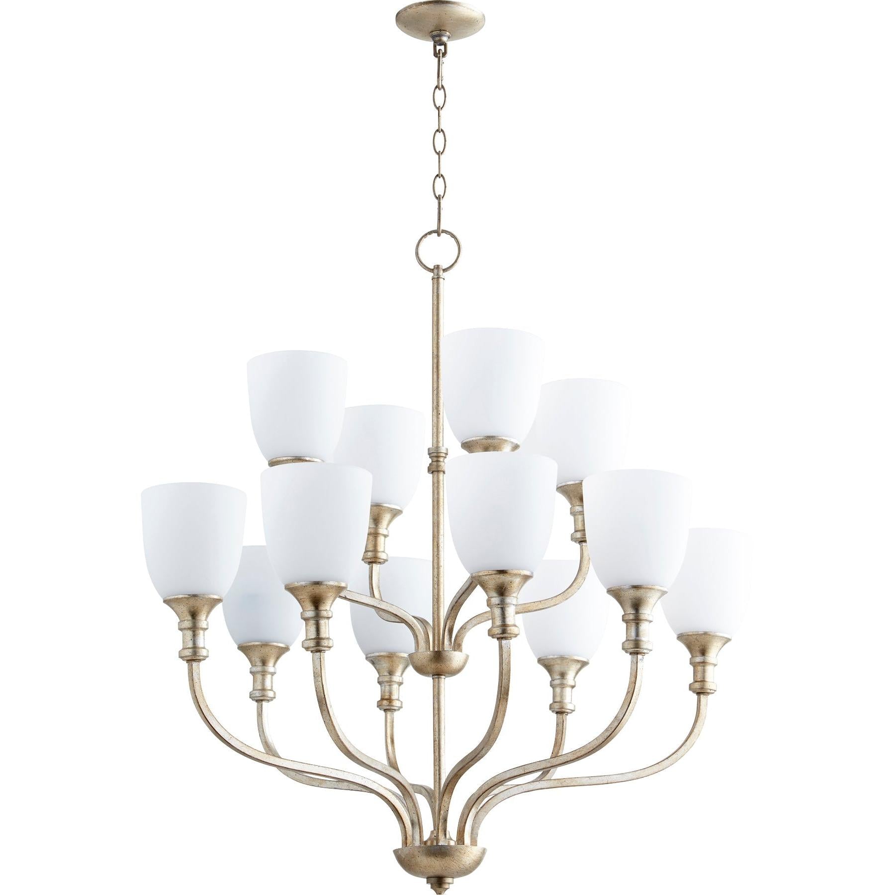 Quorum Richmond 6811-12-60 Chandelier - Aged Silver Leaf