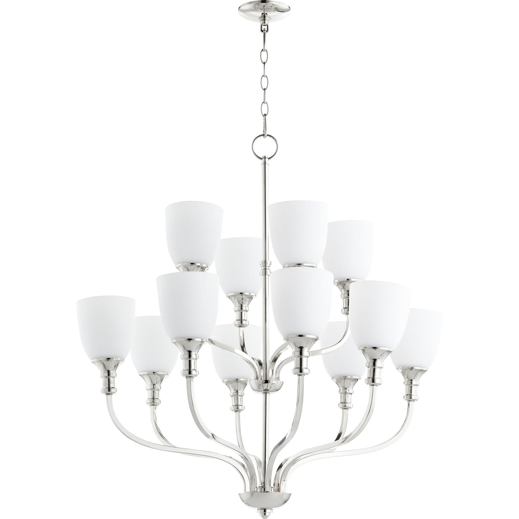 Quorum Richmond 6811-12-62 Chandelier - Polished Nickel