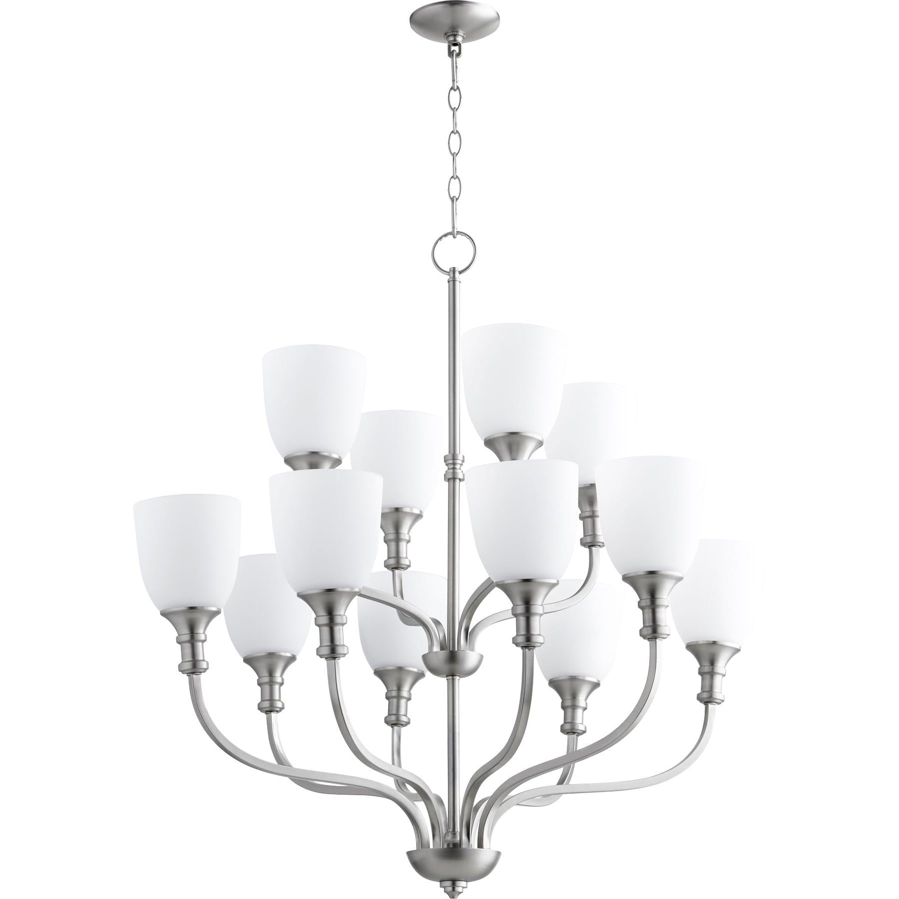 Quorum Richmond 6811-12-65 Chandelier - Satin Nickel