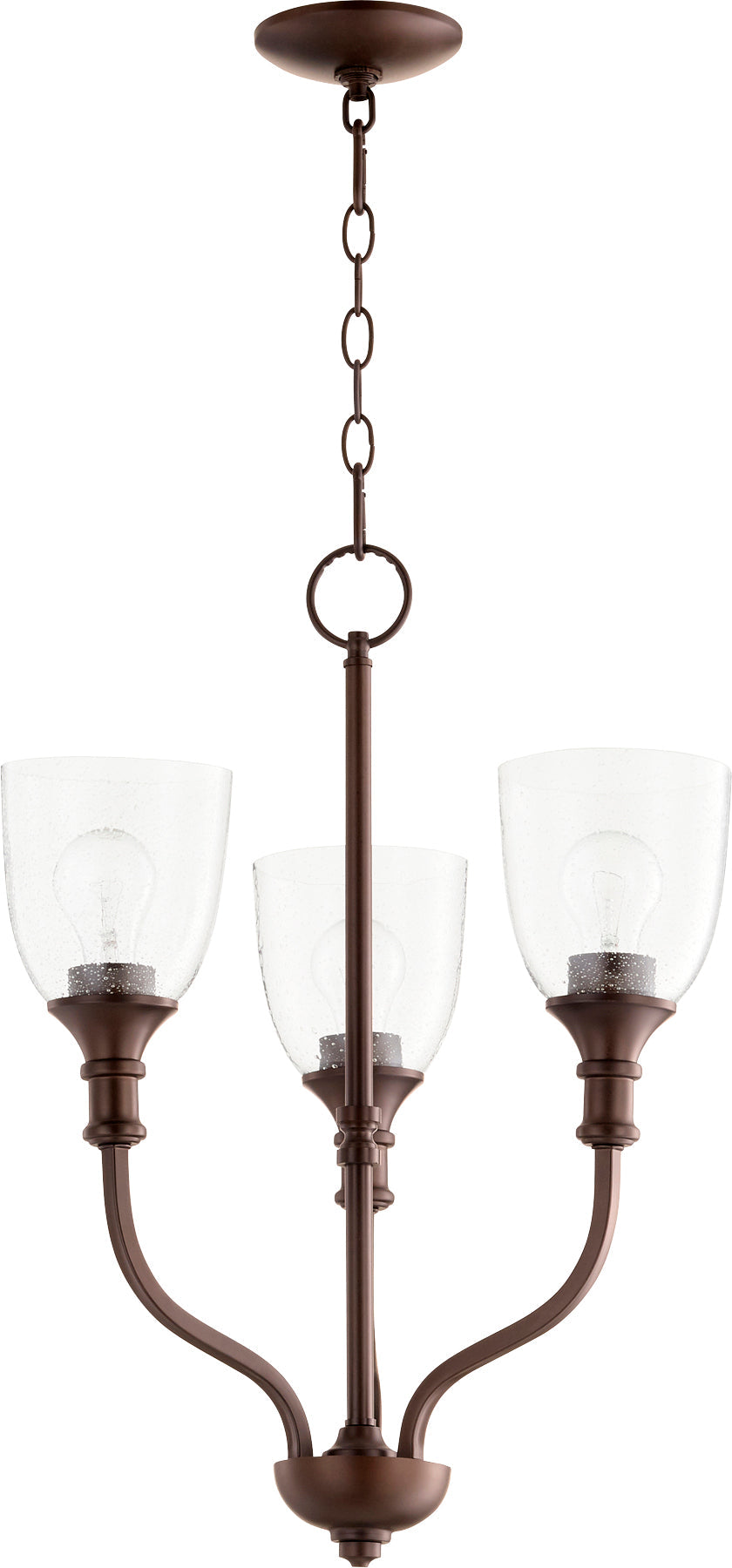 Quorum Richmond 6811-3-186 Chandelier - Oiled Bronze W/ Clear/seeded