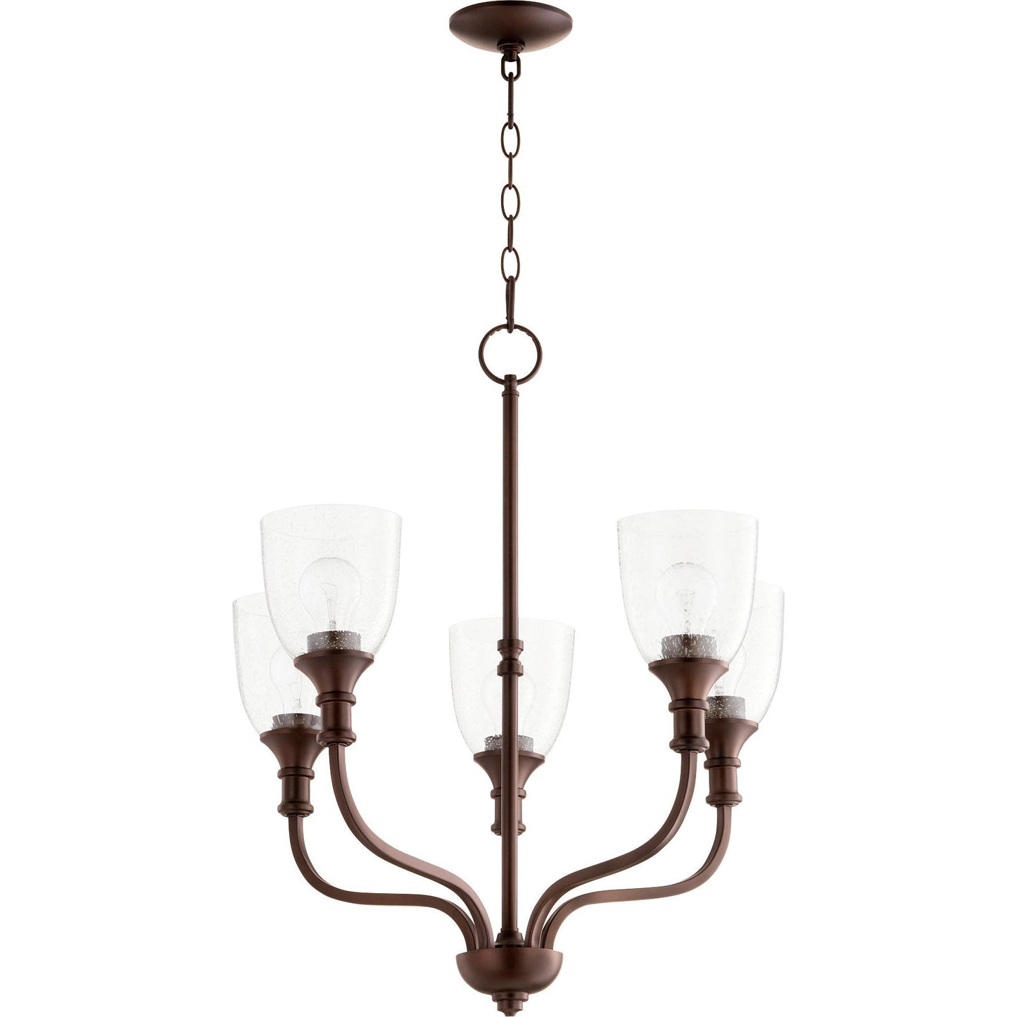 Quorum Richmond 6811-5-186 Chandelier - Oiled Bronze W/ Clear/seeded