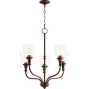 Quorum Richmond 6811-5-186 Chandelier - Oiled Bronze W/ Clear/seeded