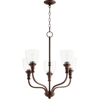 Quorum Richmond 6811-5-186 Chandelier - Oiled Bronze W/ Clear/seeded