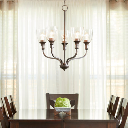 Quorum Richmond 6811-5-186 Chandelier - Oiled Bronze W/ Clear/seeded
