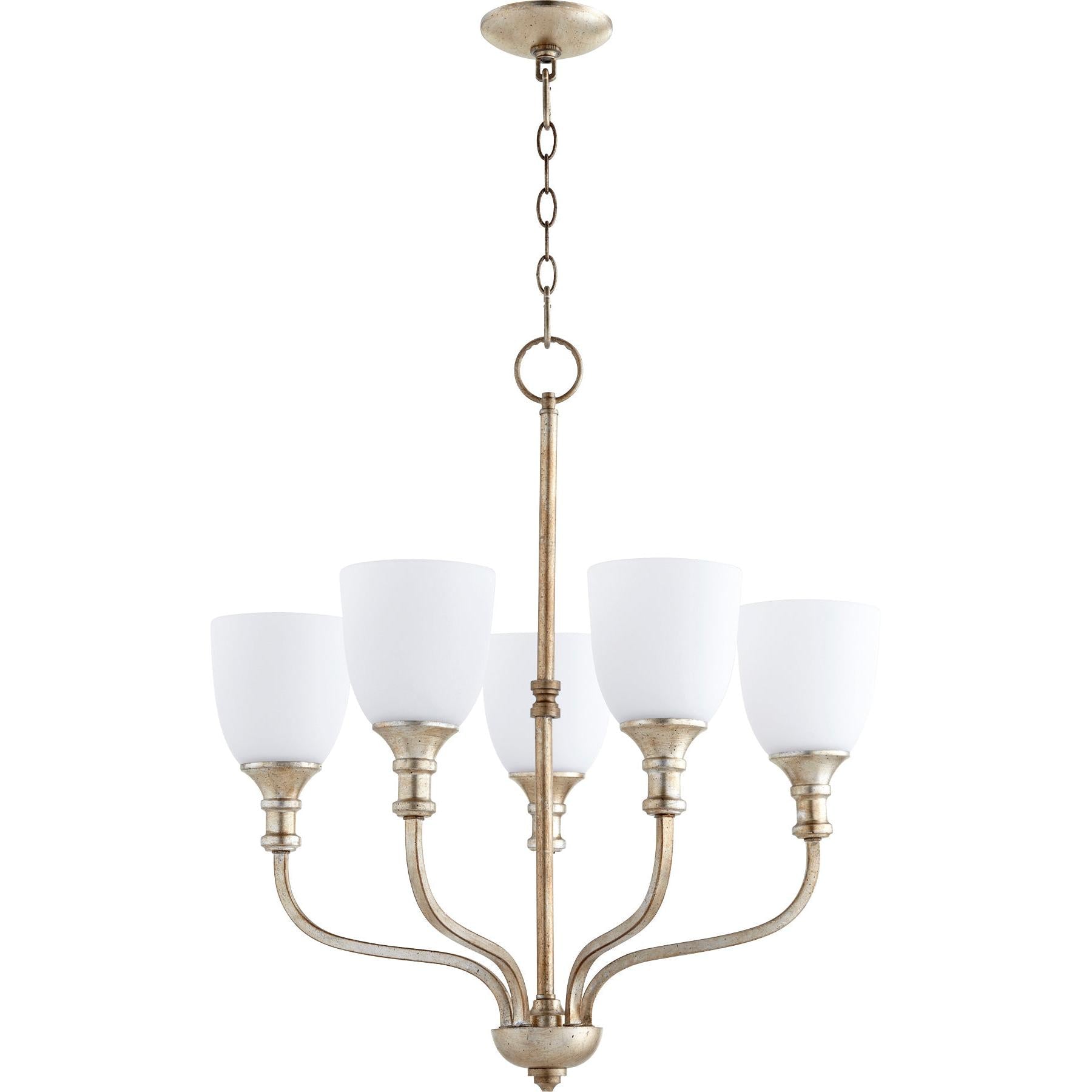 Quorum Richmond 6811-5-60 Chandelier - Aged Silver Leaf