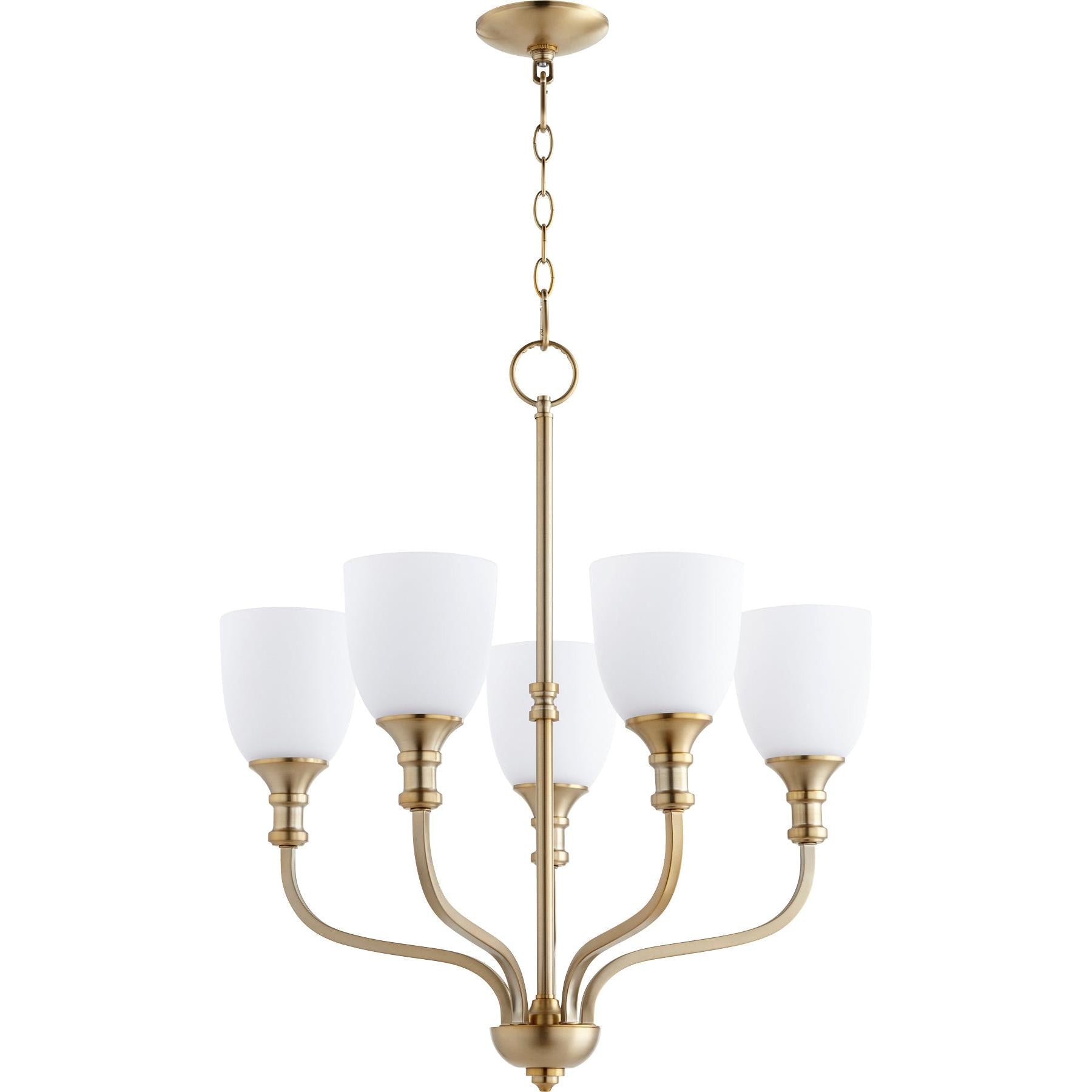 Quorum Richmond 6811-5-80 Chandelier - Aged Brass