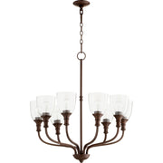Quorum Richmond 6811-8-186 Chandelier - Oiled Bronze W/ Clear/seeded