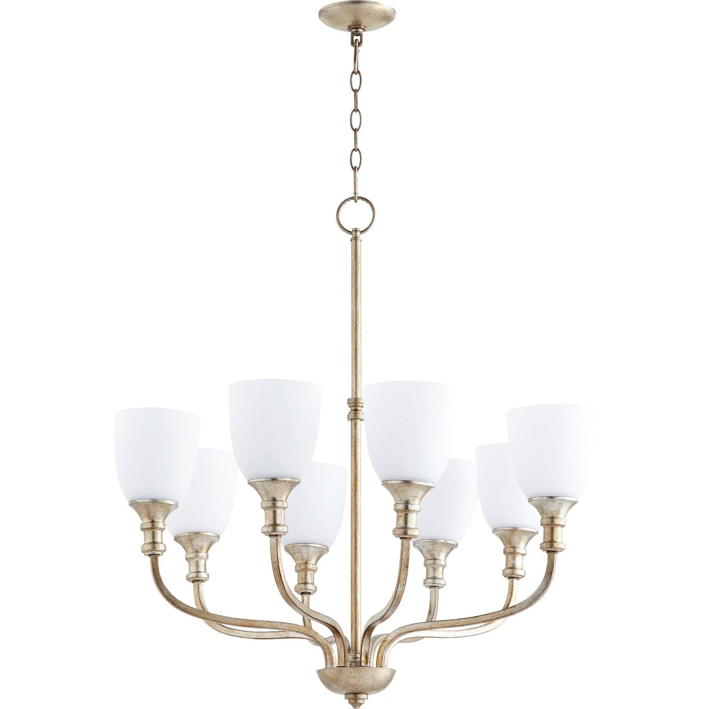 Quorum Richmond 6811-8-60 Chandelier - Aged Silver Leaf