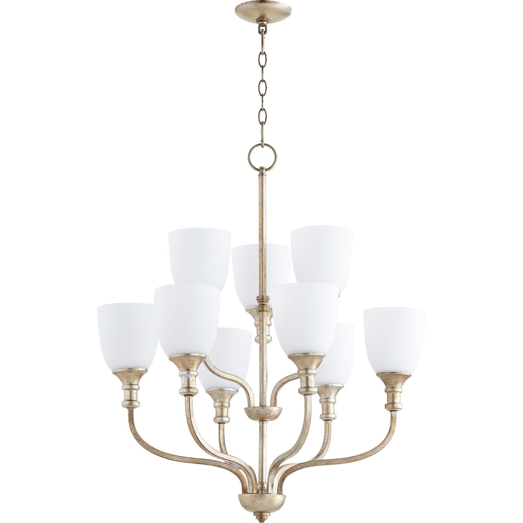 Quorum Richmond 6811-9-60 Chandelier - Aged Silver Leaf