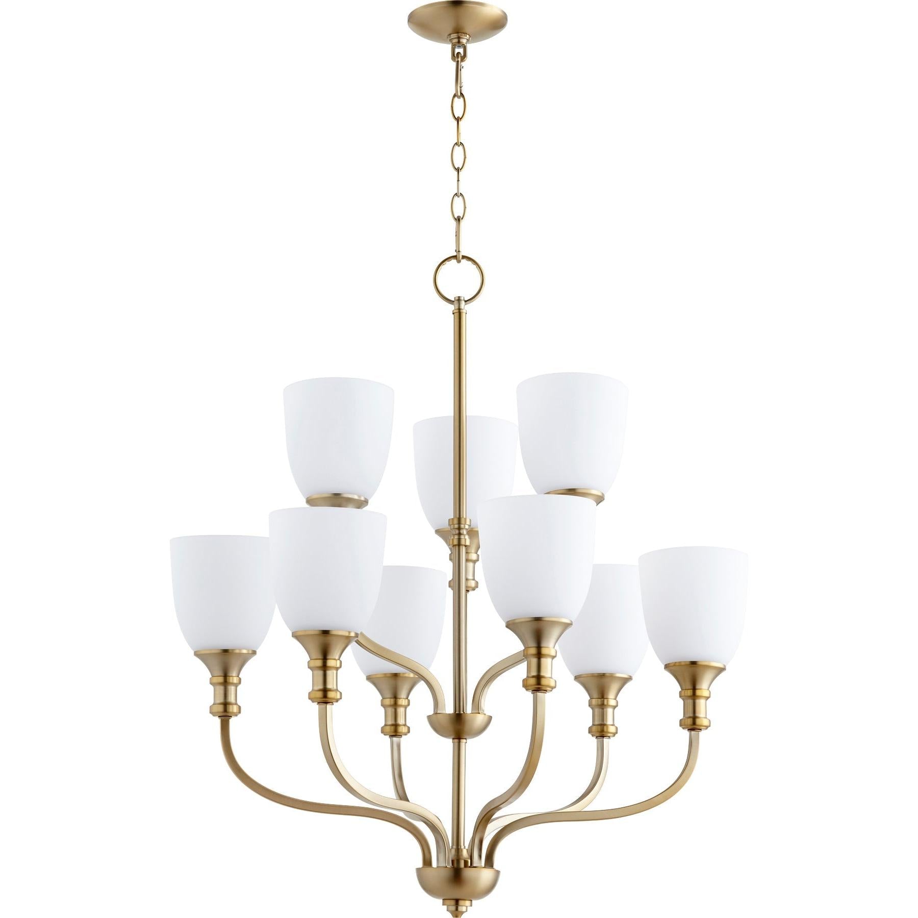 Quorum Richmond 6811-9-80 Chandelier - Aged Brass