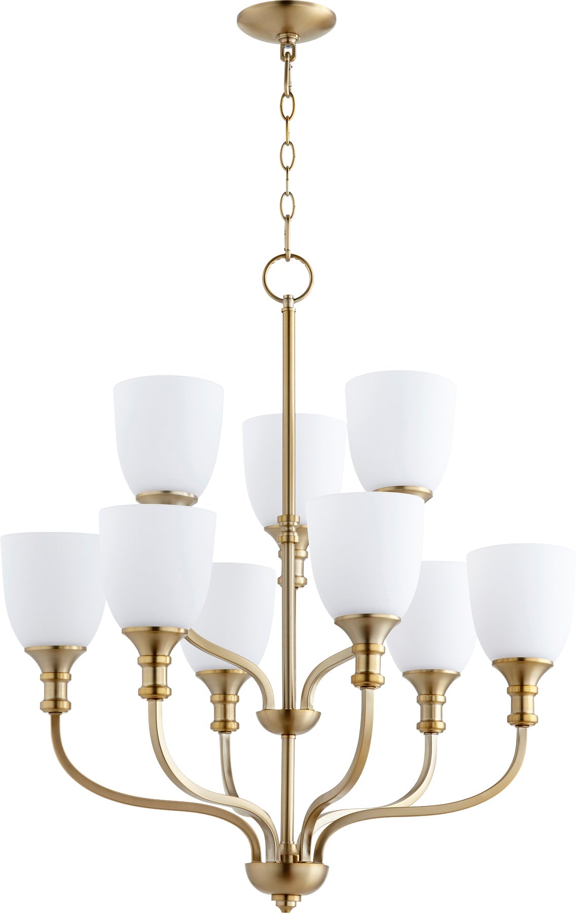 Quorum Richmond 6811-9-80 Chandelier - Aged Brass