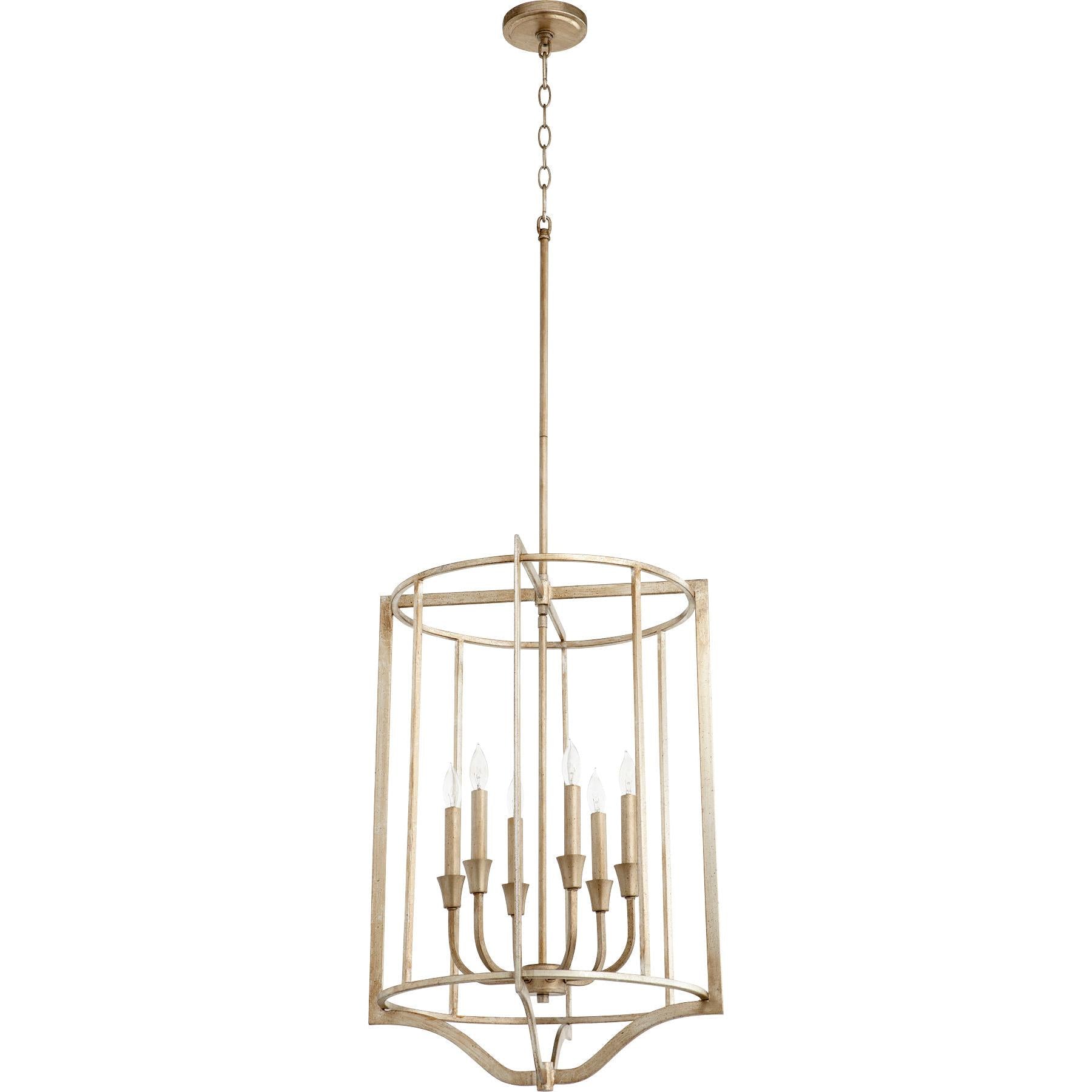 Quorum Marquee 6814-6-60 Pendant - Aged Silver Leaf