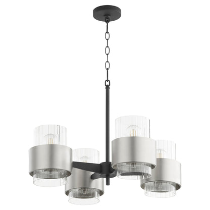 Quorum Epsilon 683-4-6965 Chandelier - Textured Black W/ Satin Nickel