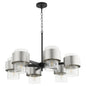 Quorum Epsilon 683-6-6965 Chandelier - Textured Black W/ Satin Nickel