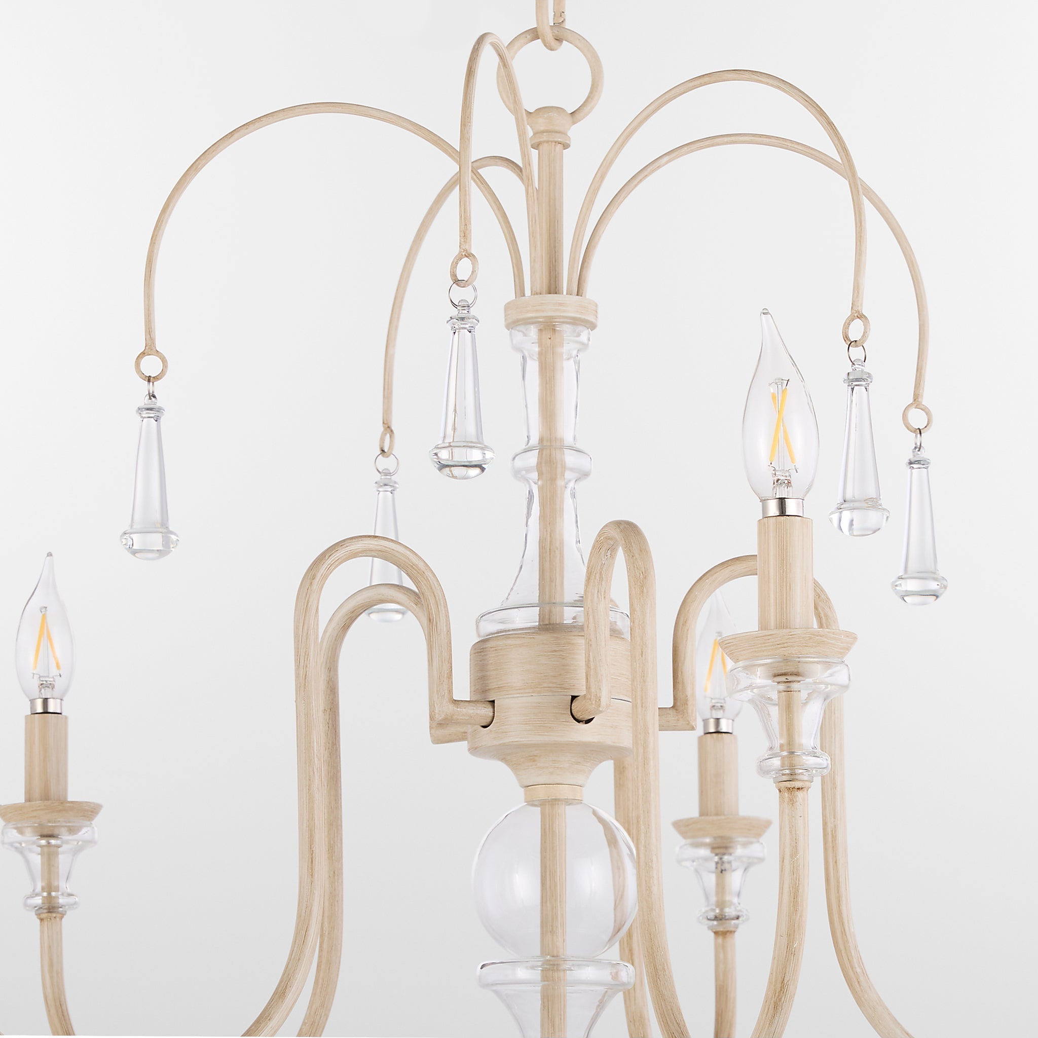 Quorum 685-5-52 Chandelier, UL Damp Rated, Washed Oak
