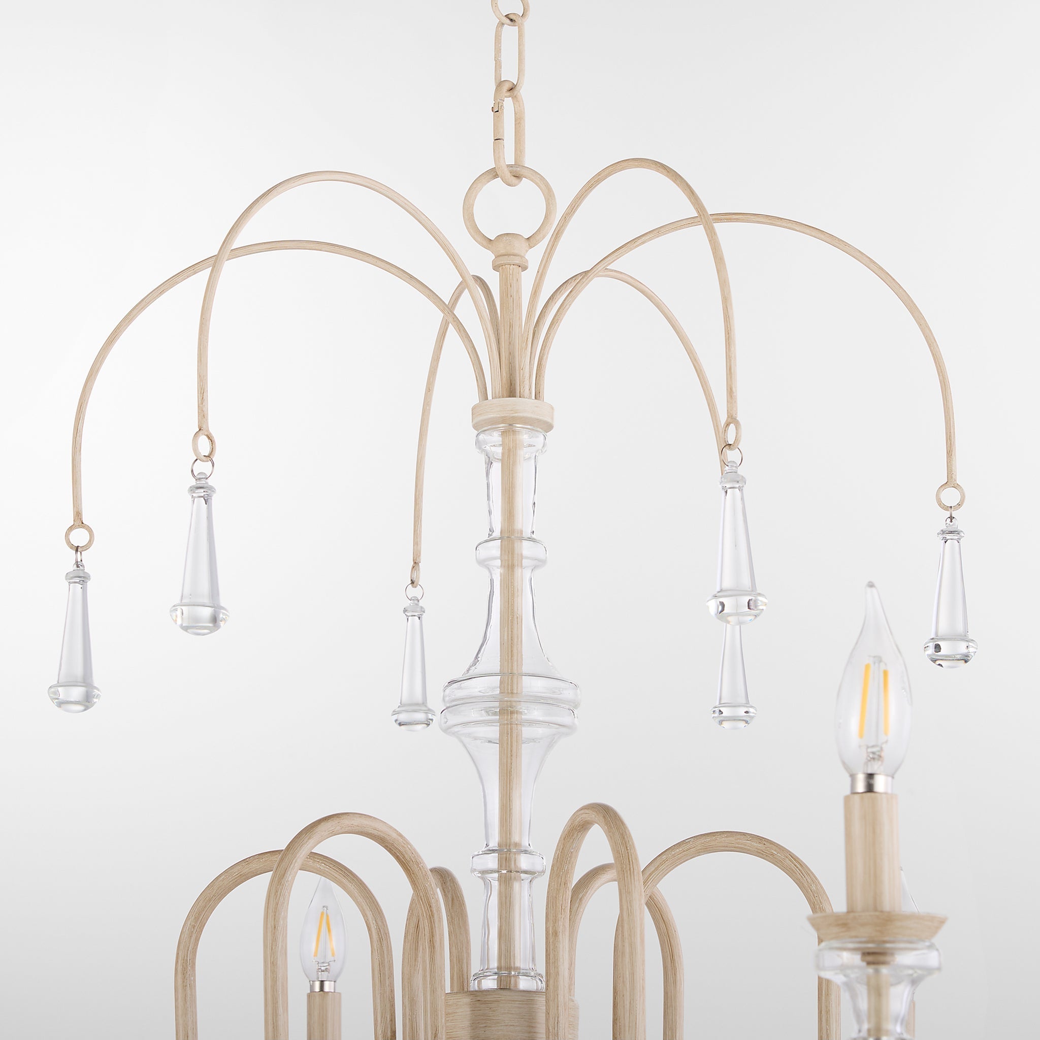 Quorum 685-6-52 Chandelier, UL Damp Rated, Washed Oak