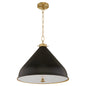 Quorum Bonnel 6863-20-5980 Pendant, UL Damp Rated, Matte Black|Aged Brass