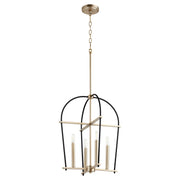 Quorum Espy 687-4-6980 Entry - Textured Black W/ Aged Brass