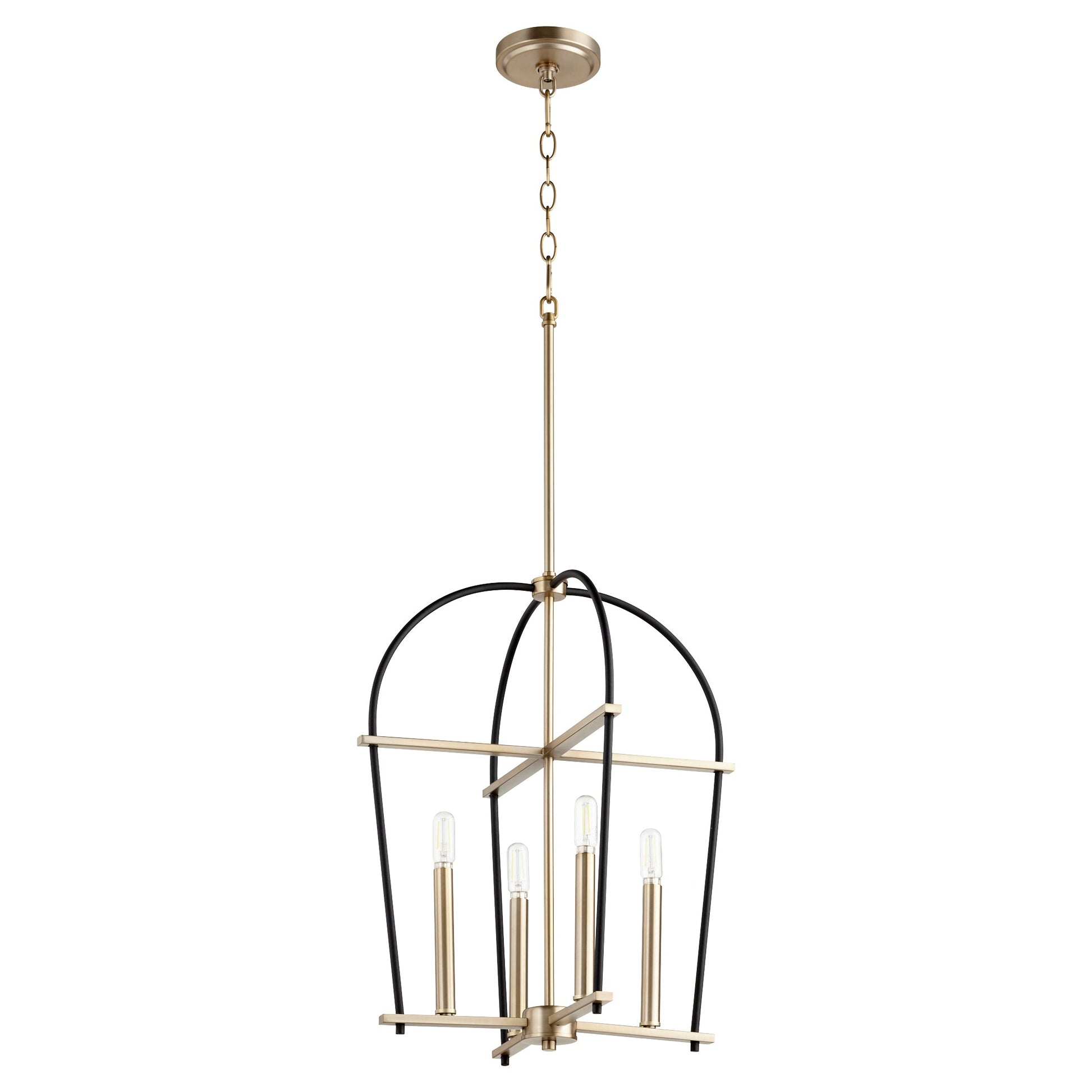 Quorum Espy 687-4-6980 Entry - Textured Black W/ Aged Brass