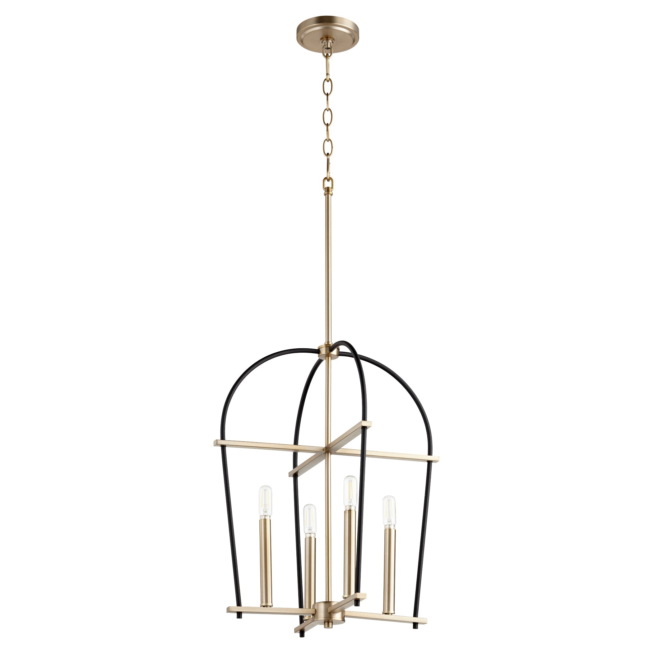Quorum Espy 687-4-6980 Entry - Textured Black W/ Aged Brass