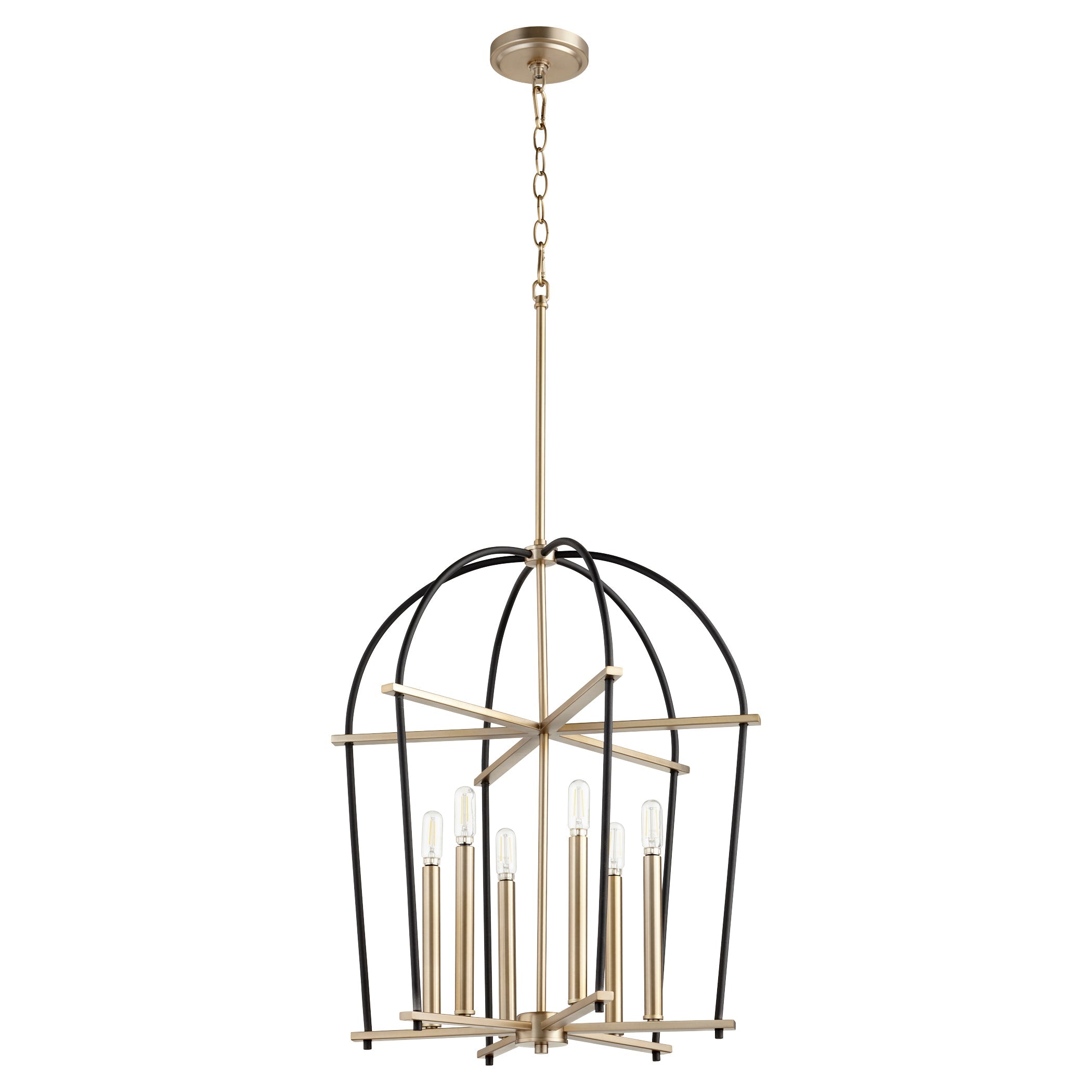 Quorum Espy 687-6-6980 Entry - Textured Black W/ Aged Brass