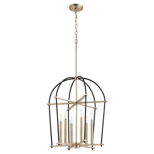 Quorum Espy 687-6-6980 Entry - Textured Black W/ Aged Brass