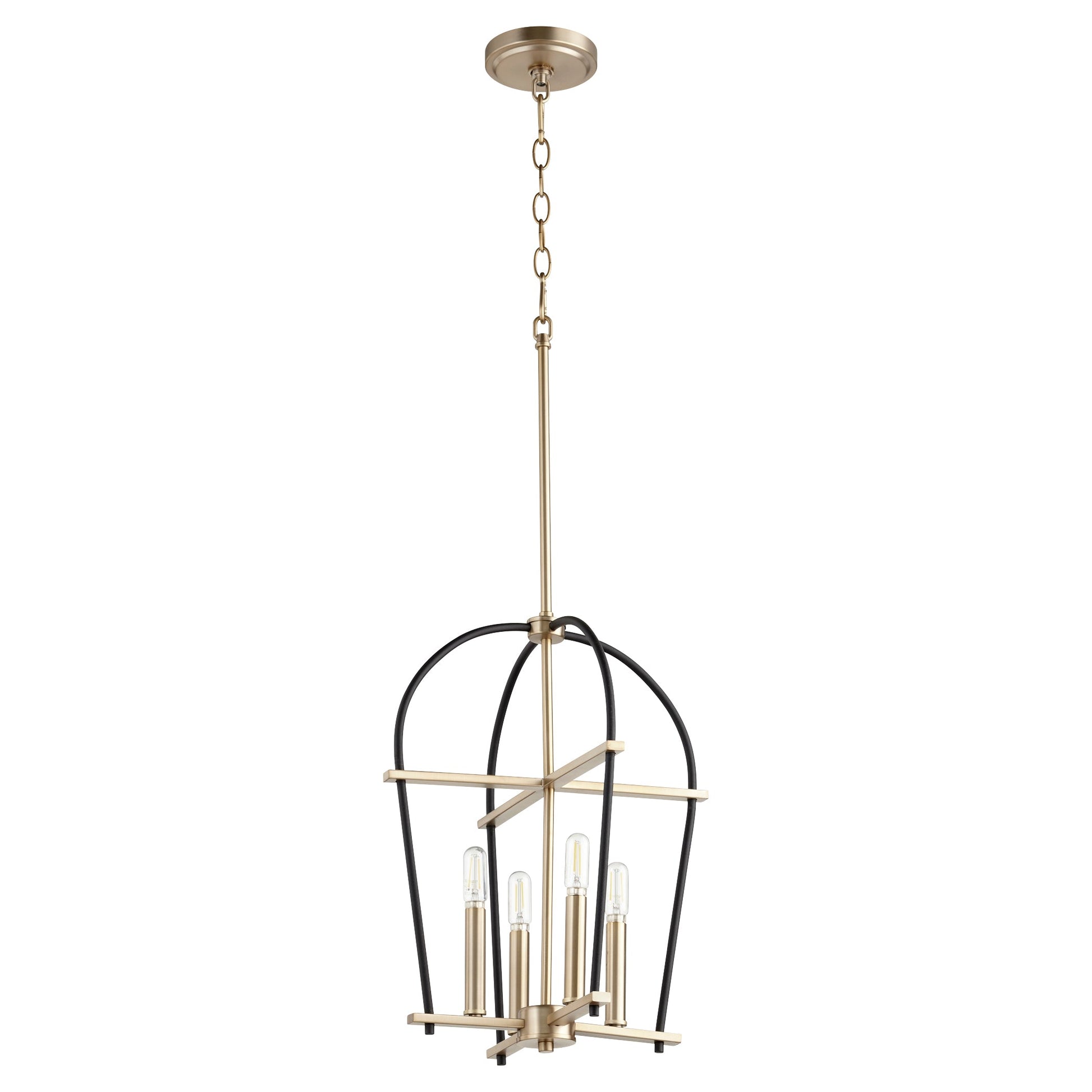 Quorum Espy 687-6980 Entry - Textured Black W/ Aged Brass