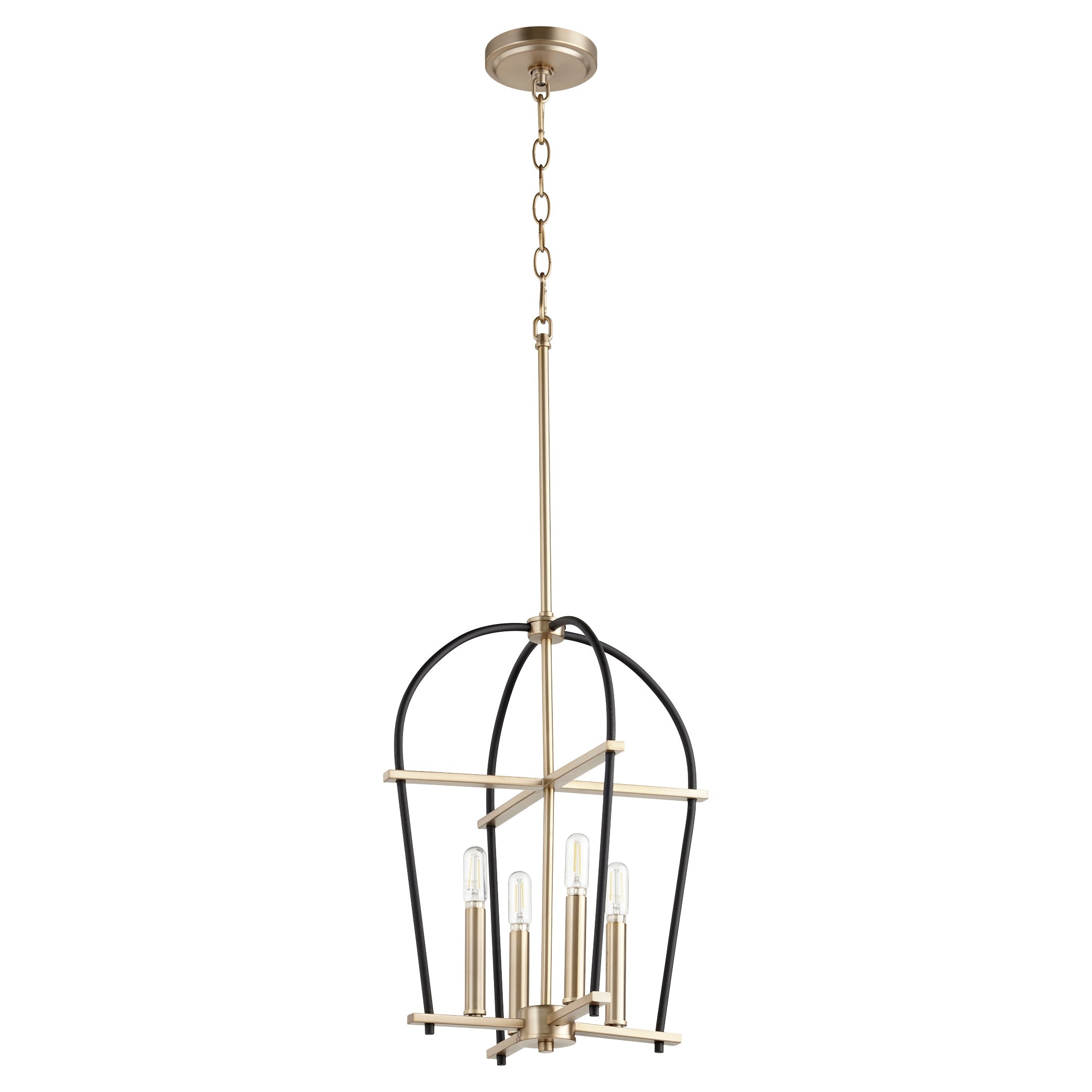 Quorum Espy 687-6980 Entry - Textured Black W/ Aged Brass