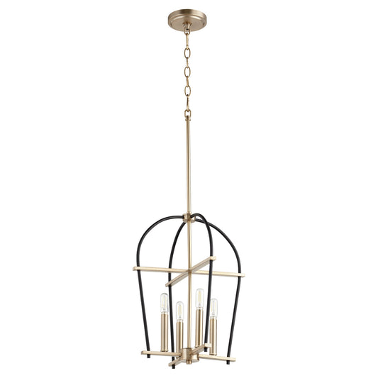 Quorum Espy 687-6980 Entry - Textured Black W/ Aged Brass