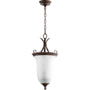 Quorum Flora 6872-2-39 Entry - Vintage Copper W/ White Linen