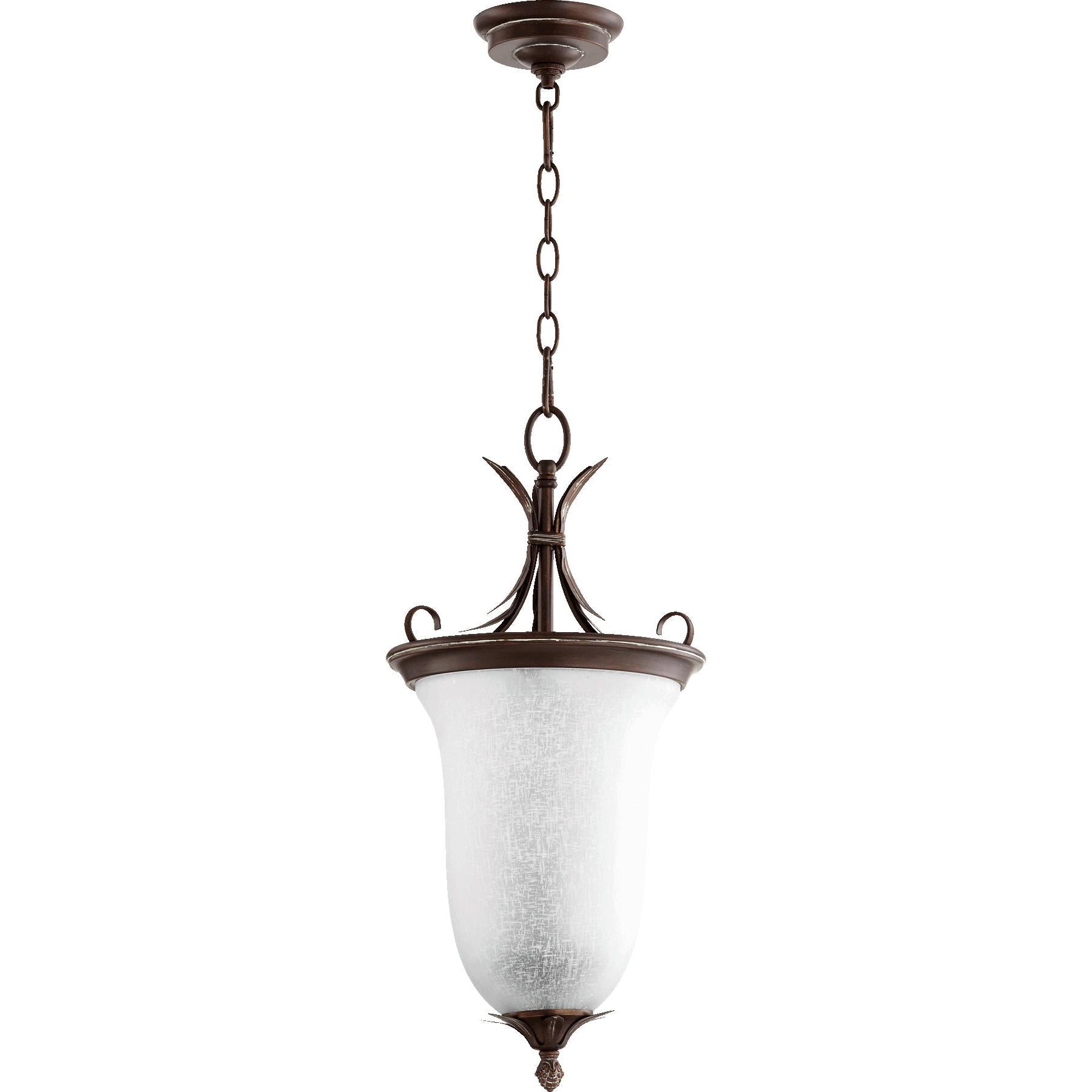 Quorum Flora 6872-2-39 Entry - Vintage Copper W/ White Linen
