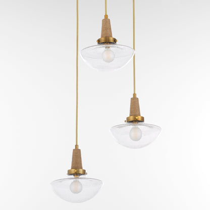 Quorum 692-3-47 Pendant, UL Damp Rated, Brushed Brass