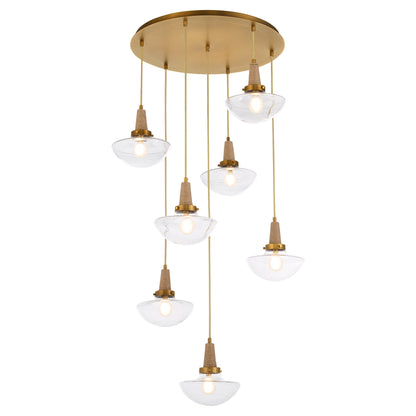 Quorum 692-7-47 Pendant, UL Damp Rated, Brushed Brass