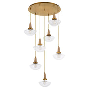 Quorum 692-7-47 Pendant, UL Damp Rated, Brushed Brass