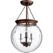 Quorum 6920-3-86 Pendant - Oiled Bronze W/ Clear