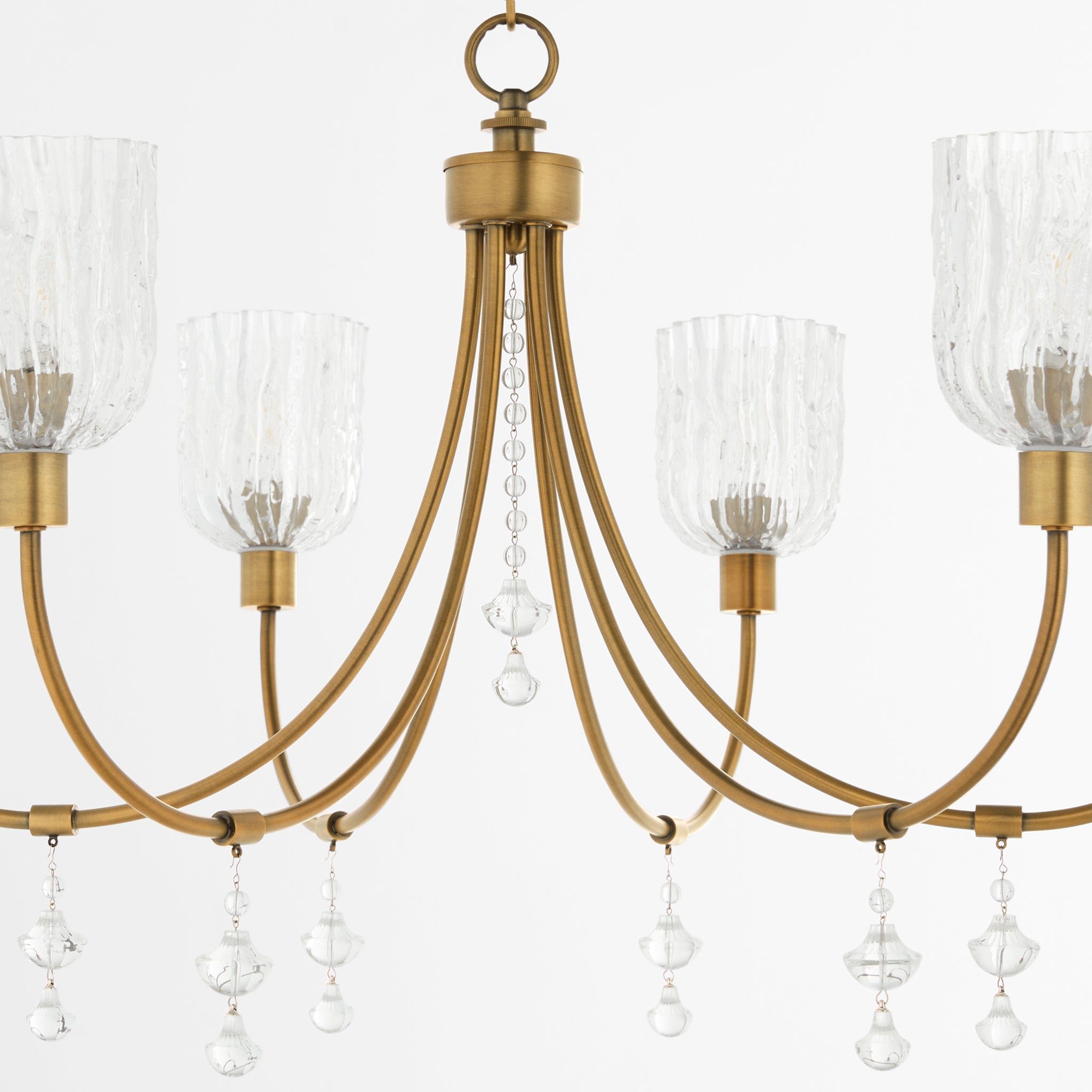 Quorum Meriam 693-6-47 Chandelier, UL Damp Rated, Brushed Brass