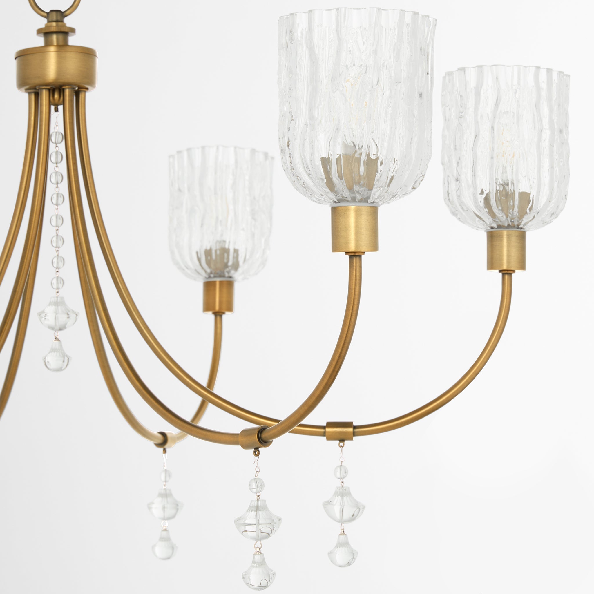 Quorum Meriam 693-6-47 Chandelier, UL Damp Rated, Brushed Brass