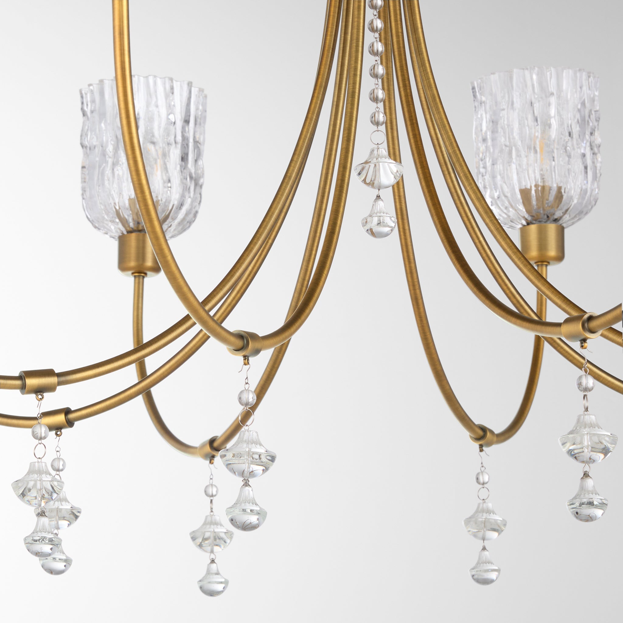 Quorum Meriam 693-8-47 Chandelier, UL Damp Rated, Brushed Brass
