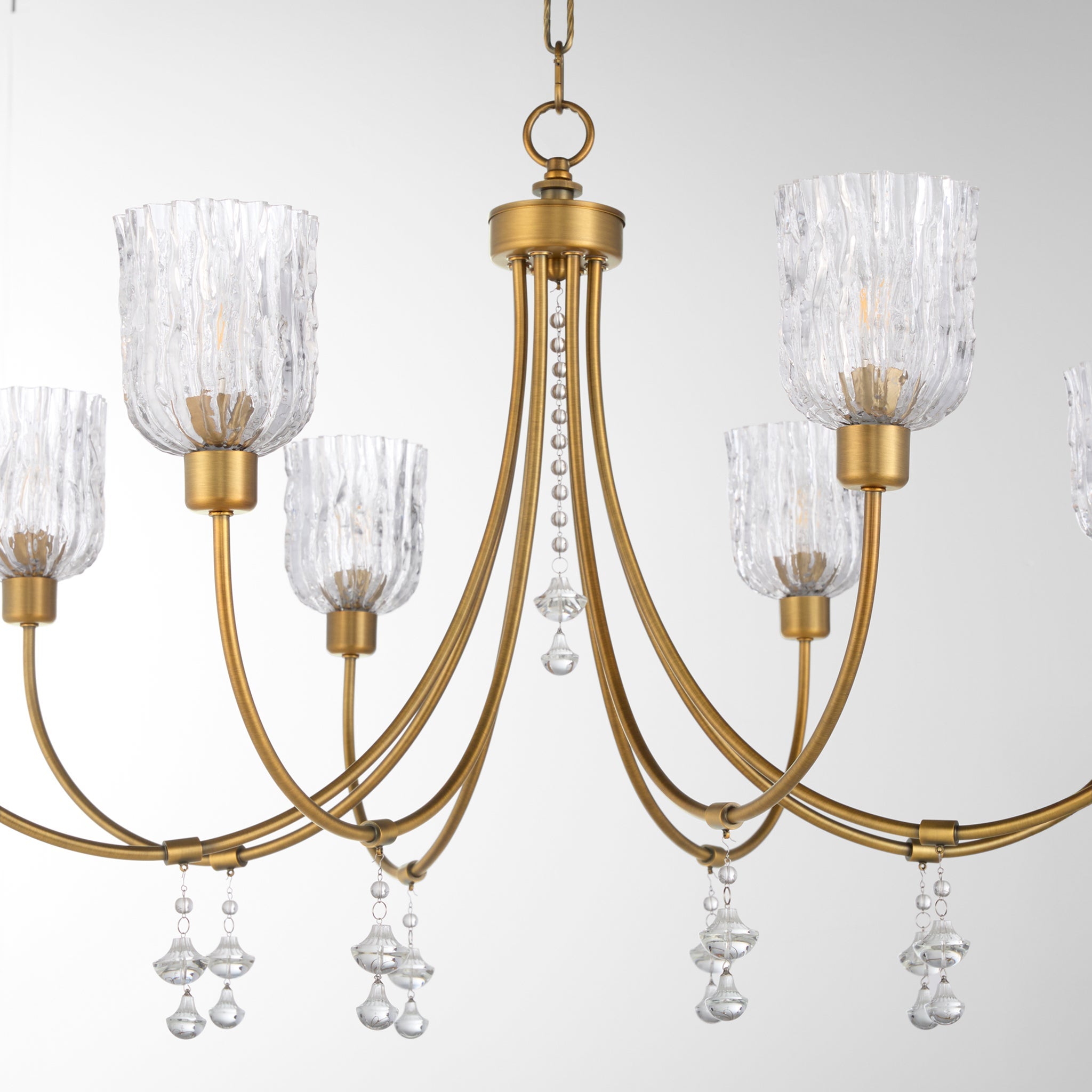 Quorum Meriam 693-8-47 Chandelier, UL Damp Rated, Brushed Brass
