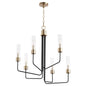 Quorum Helix 695-6-6980 Chandelier - Textured Black W/ Aged Brass