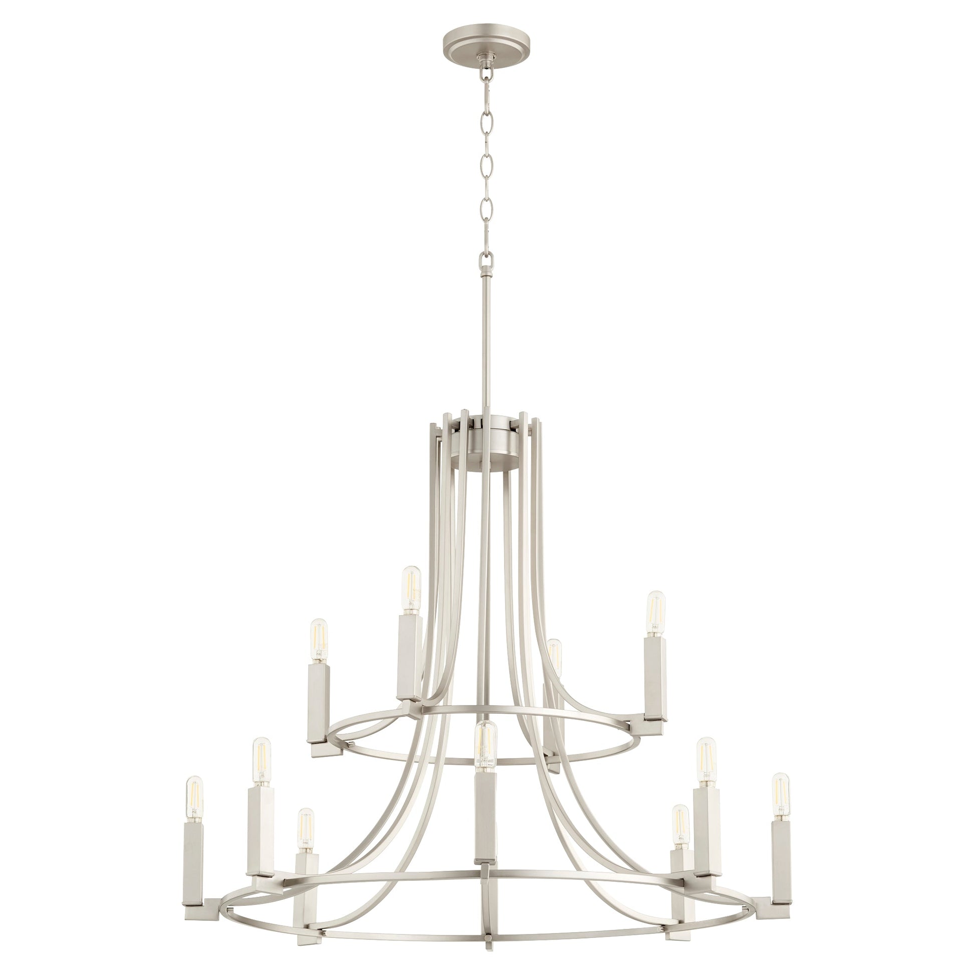 Quorum Olympus 696-12-65 Chandelier - Satin Nickel