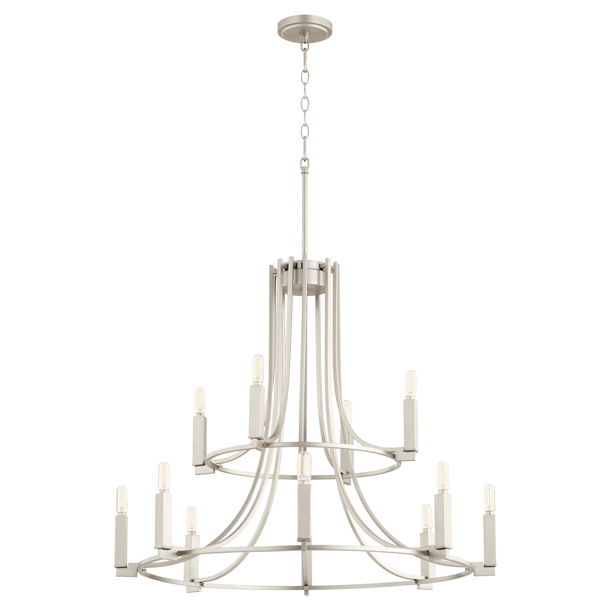 Quorum Olympus 696-12-65 Chandelier - Satin Nickel