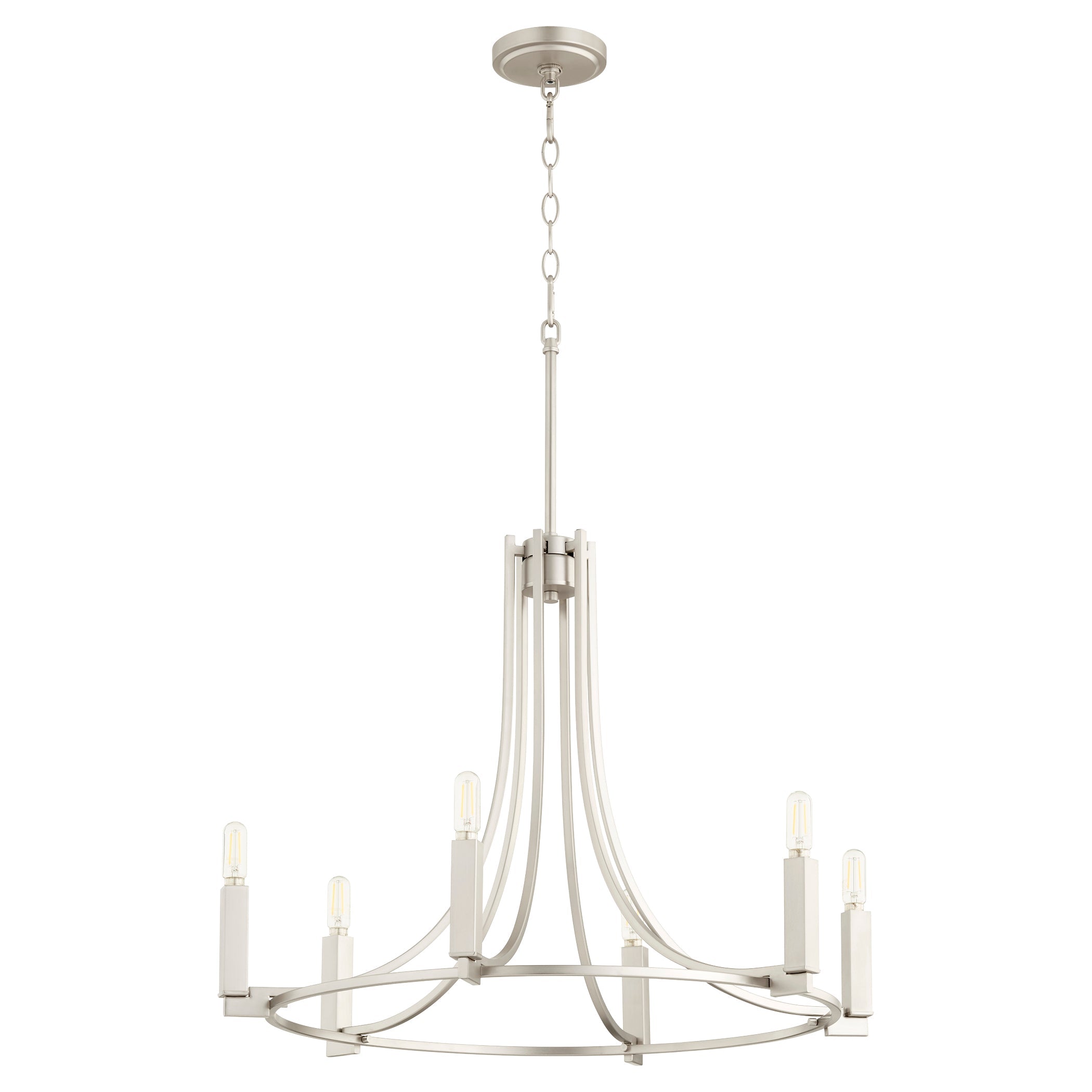 Quorum Olympus 696-6-65 Chandelier - Satin Nickel