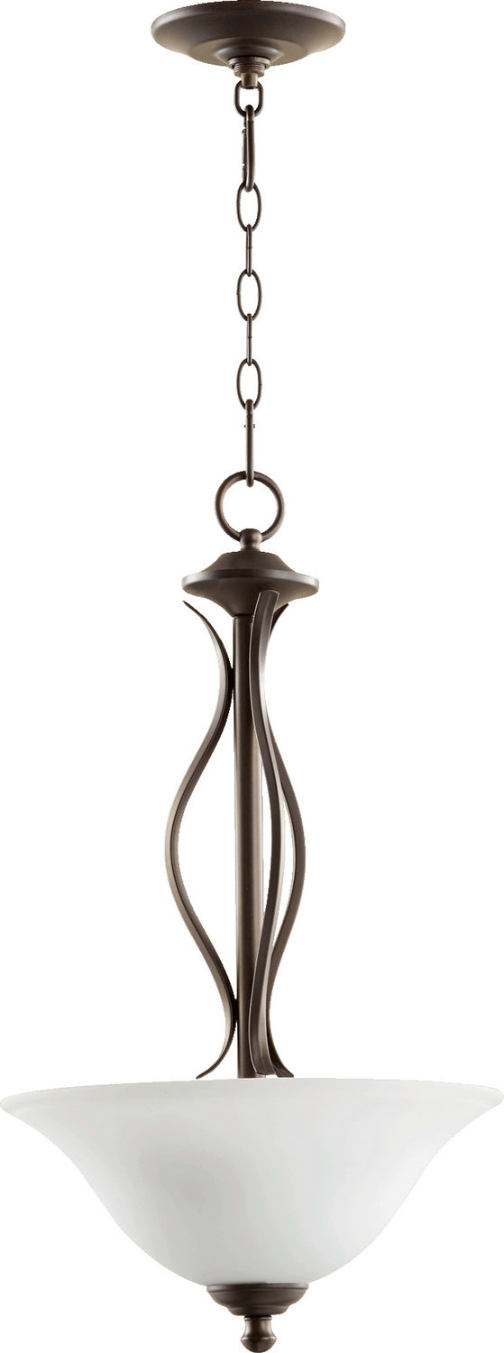 Quorum Spencer 8110-3-186 Pendant - Oiled Bronze W/ Satin Opal